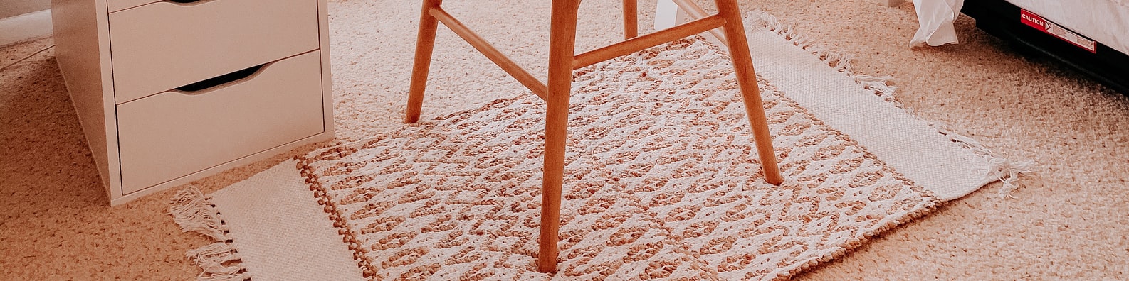 Abstract LinkedIn Cover Photo with Classy Rug Under The Wooden Chair