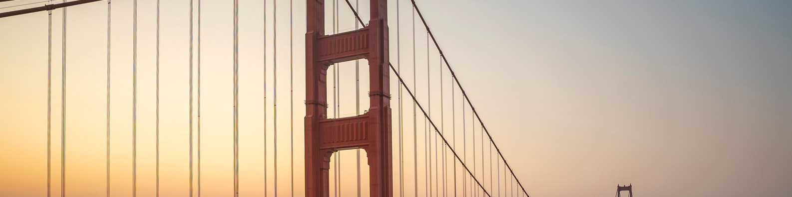 Abstract LinkedIn Cover Photo with Golden Gate Bridge In Sunset View