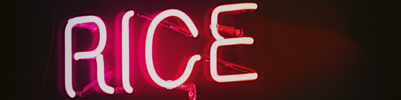 Abstract LinkedIn Cover Photo with Rice In Neon Sign