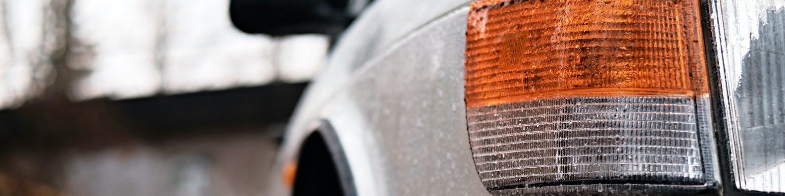 Abstract LinkedIn Cover Photo with Side View Of A White Car
