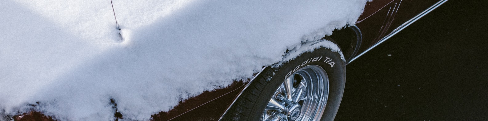 Abstrtact LinkedIn Cover Photo with A Car Covered With Snow
