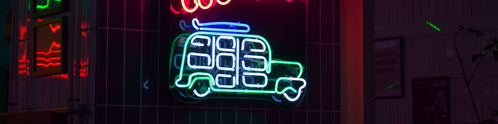Business LinkedIn Cover Photo with A Neon Truck