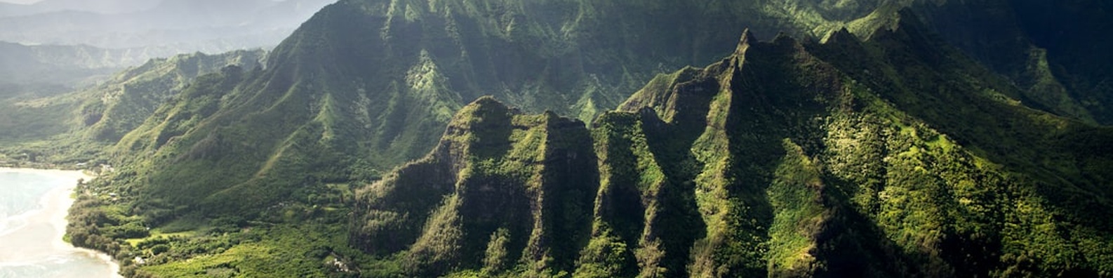 Nature LinkedIn Cover Photo with Aerial View Green Mountain Coastline