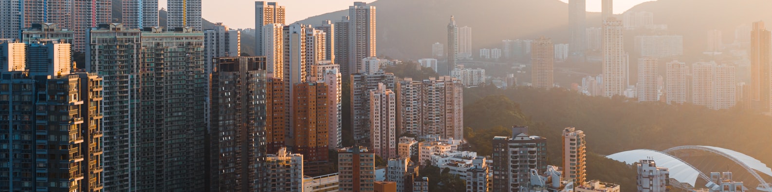 Urban LinkedIn Cover Photo with Aerial View Of A Big City