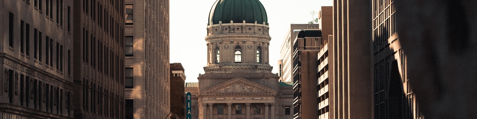 Urban LinkedIn Cover Photo with Building With Greek Columns