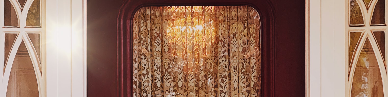 Urban LinkedIn Cover Photo with This Curtain Has An Interesting Pattern