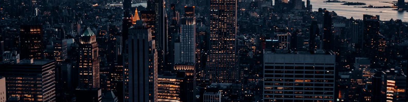 Urban LinkedIn Cover Photo with Aerial Cityscape Sunset View