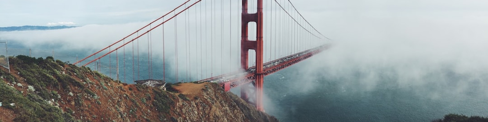Urban LinkedIn Cover Photo with Golden Gate Bridge in Mist